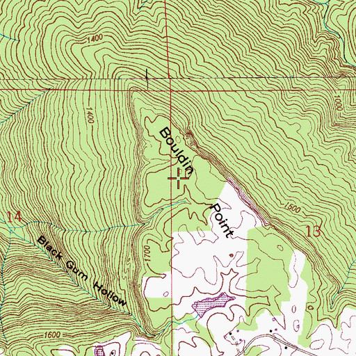 Topographic Map of Bouldin Point, AL