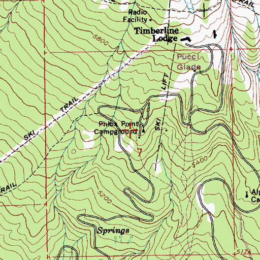 Topographic Map of Phlox Point Recreation Site, OR