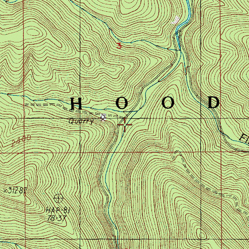 Topographic Map of Pick Creek, OR