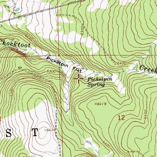 Topographic Map of Picketpin Spring, OR