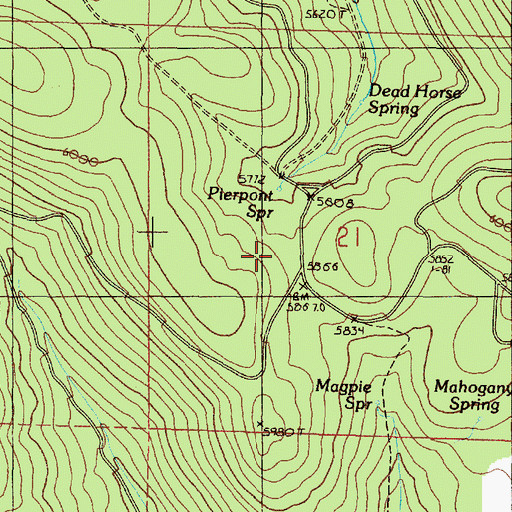 Topographic Map of Pierpont Spring, OR