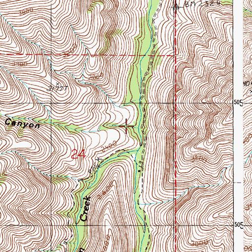 Topographic Map of Pileup Canyon, OR