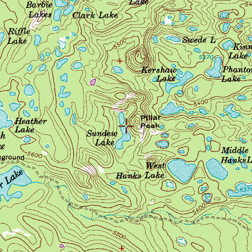 Topographic Map of Pillar Peak, OR