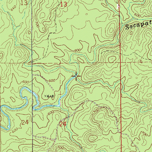 Topographic Map of Bow Creek, AL