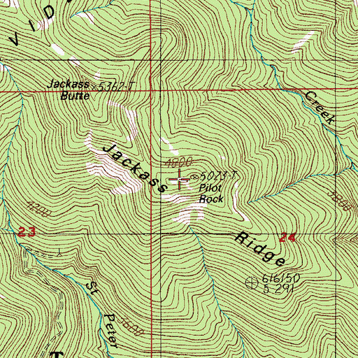 Topographic Map of Pilot Rock, OR