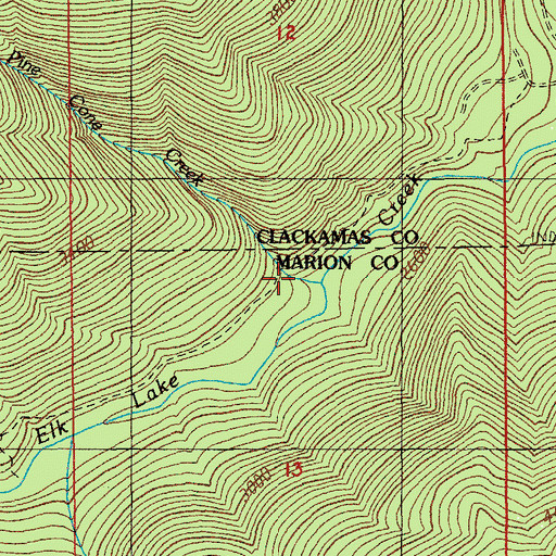 Topographic Map of Pine Cone Creek, OR