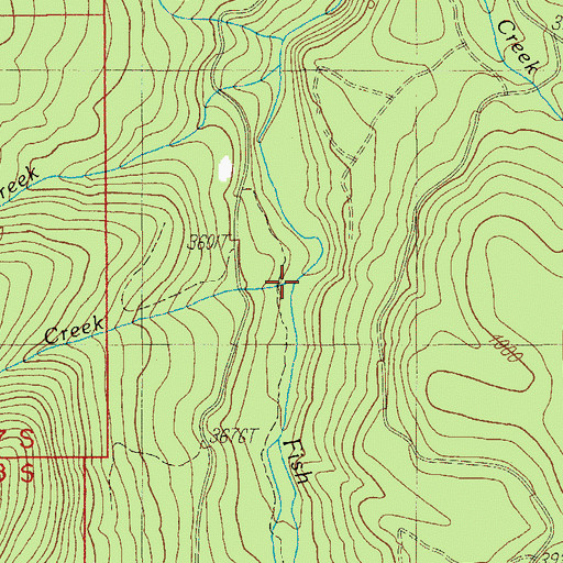 Topographic Map of Pine Creek, OR