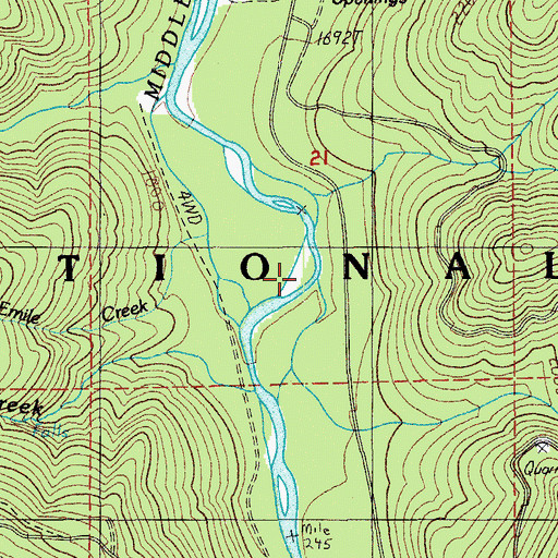 Topographic Map of Pine Creek, OR