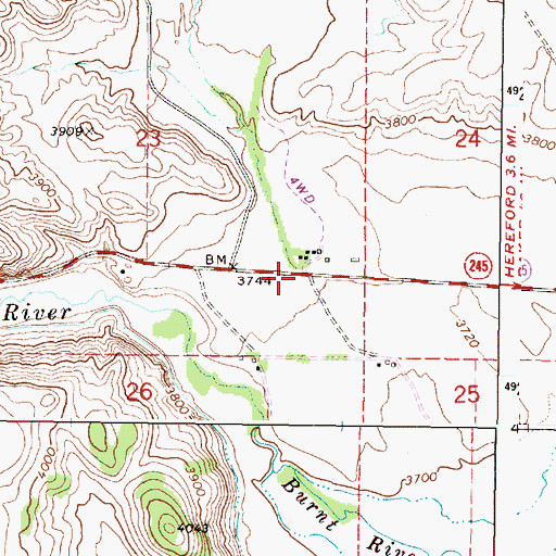 Topographic Map of Pine Creek, OR