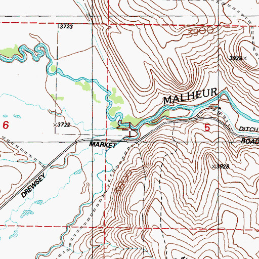Topographic Map of Pine Creek, OR