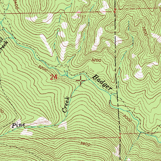 Topographic Map of Pine Creek, OR