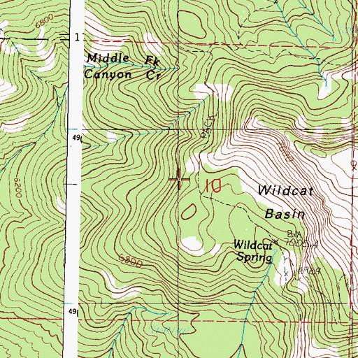 Topographic Map of Pine Creek Trail, OR