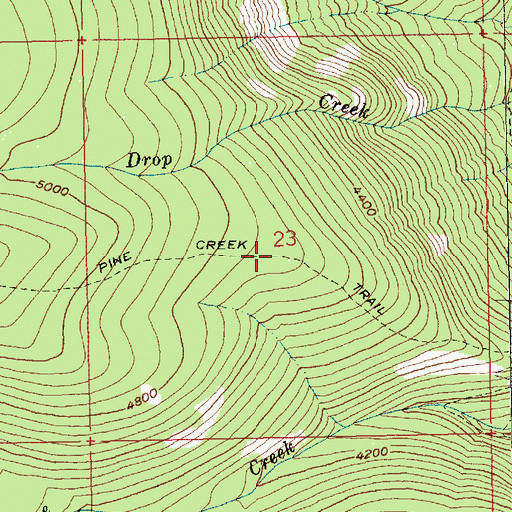 Topographic Map of Pine Creek Trail, OR