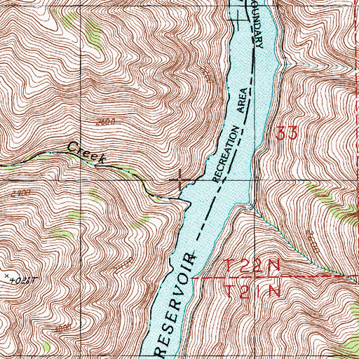 Topographic Map of Pine Flat, OR