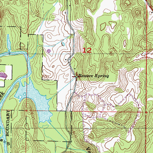 Topographic Map of Bowers Spring, AL