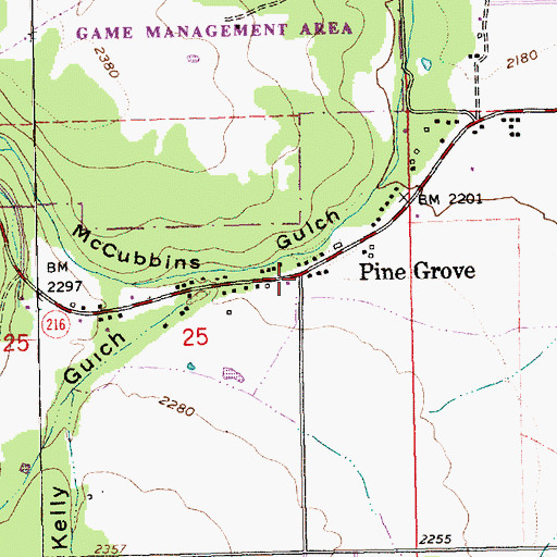 Topographic Map of Pine Grove, OR