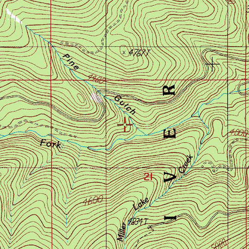 Topographic Map of Pine Gulch, OR