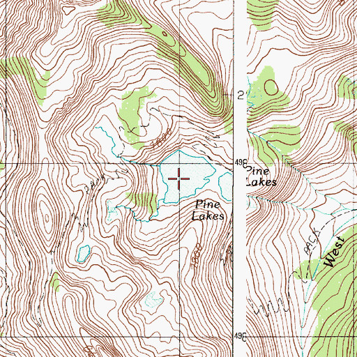 Topographic Map of Pine Lakes, OR