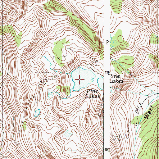 Topographic Map of Pine Lakes, OR
