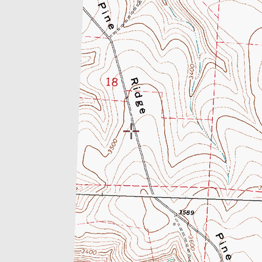 Topographic Map of Pine Ridge, OR