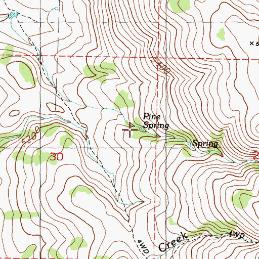 Topographic Map of Pine Spring, OR