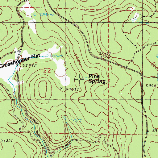 Topographic Map of Pine Spring, OR