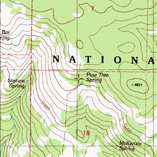 Topographic Map of Pine Tree Spring, OR