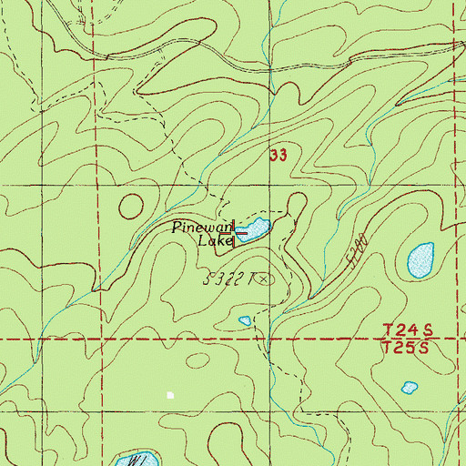 Topographic Map of Pinewan Lake, OR