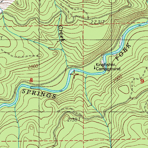 Topographic Map of Pink Creek, OR