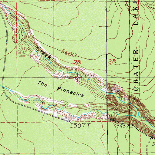Topographic Map of Pinnacle Valley, OR