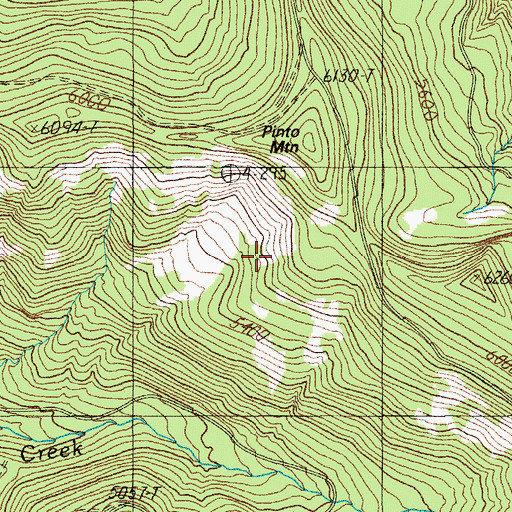 Topographic Map of Pinto Mountain Way, OR