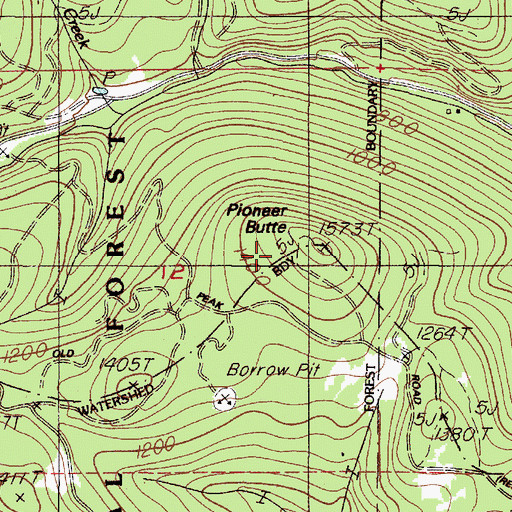 Topographic Map of Pioneer Butte, OR