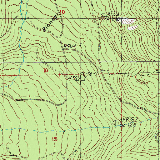 Topographic Map of Pioneer Way, OR