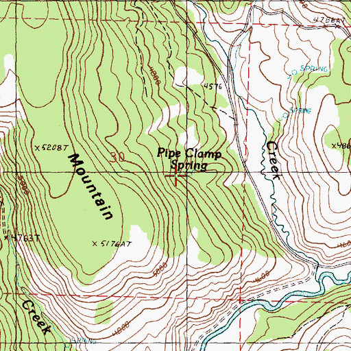 Topographic Map of Pipe Clamp Spring, OR