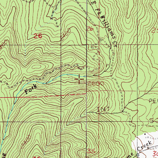 Topographic Map of Pipe Fork, OR