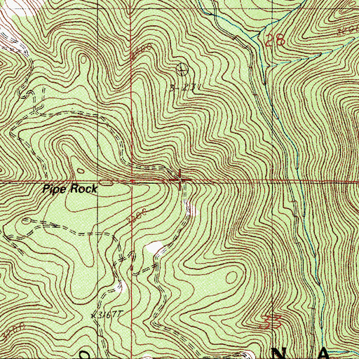 Topographic Map of Pipe Rock, OR