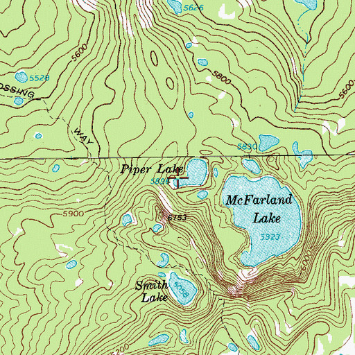 Topographic Map of Piper Lake, OR