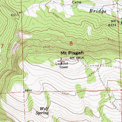 Topographic Map of Mount Pisgah, OR
