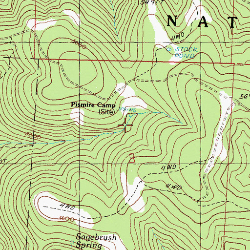 Topographic Map of Pismire Camp, OR