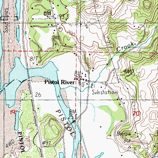 Topographic Map of Pistol River, OR