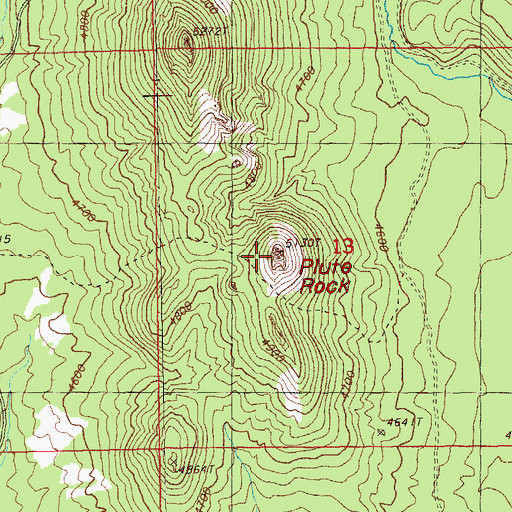 Topographic Map of Piute Rock, OR