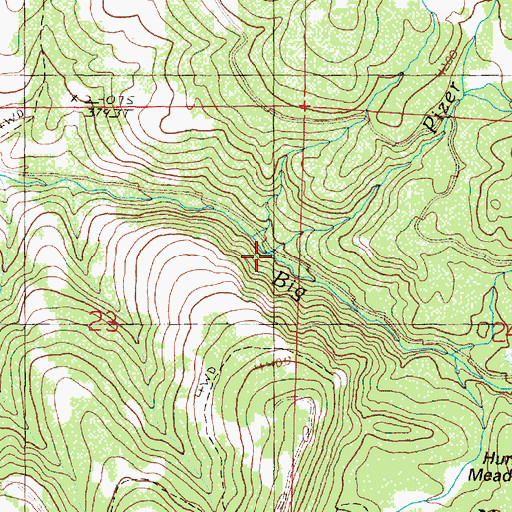 Topographic Map of Pizer Creek, OR