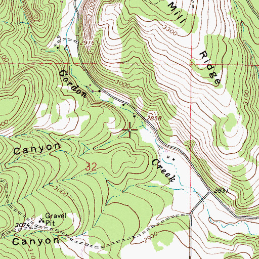 Topographic Map of Plass Canyon, OR