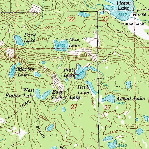 Topographic Map of Platt Lake, OR