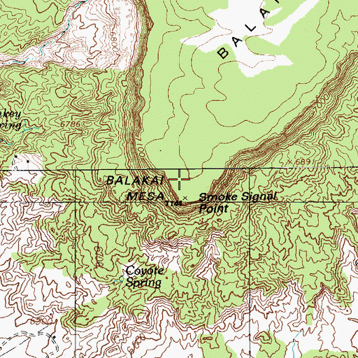 Topographic Map of Smoke Signal Point, AZ