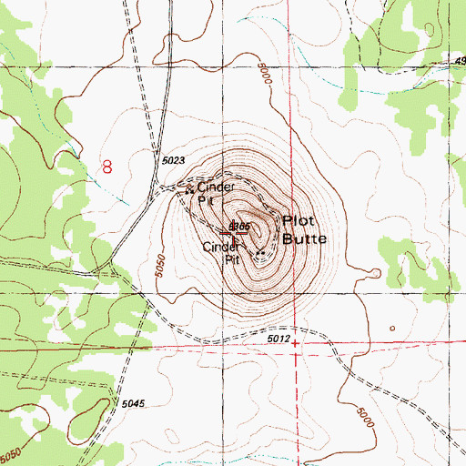 Topographic Map of Plot Butte, OR