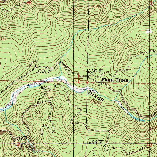 Topographic Map of Plum Trees, OR