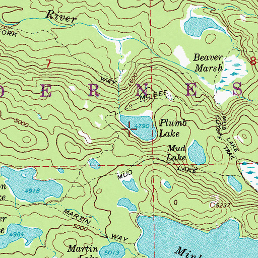 Topographic Map of Plumb Lake, OR