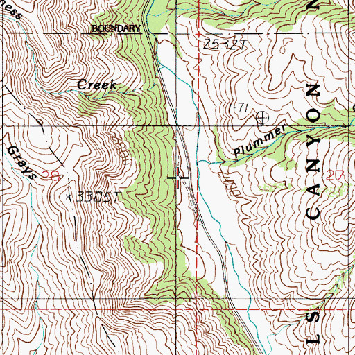 Topographic Map of Plummer Gulch, OR
