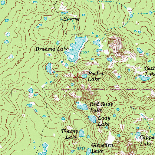 Topographic Map of Pocket Lake, OR